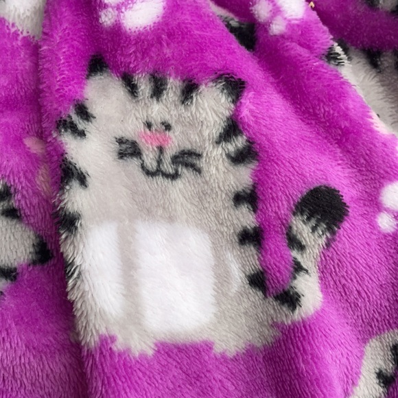 [ Girls Super Soft Purple Cat Belted Bathrobe] 4/5 - Picture 7 of 7
